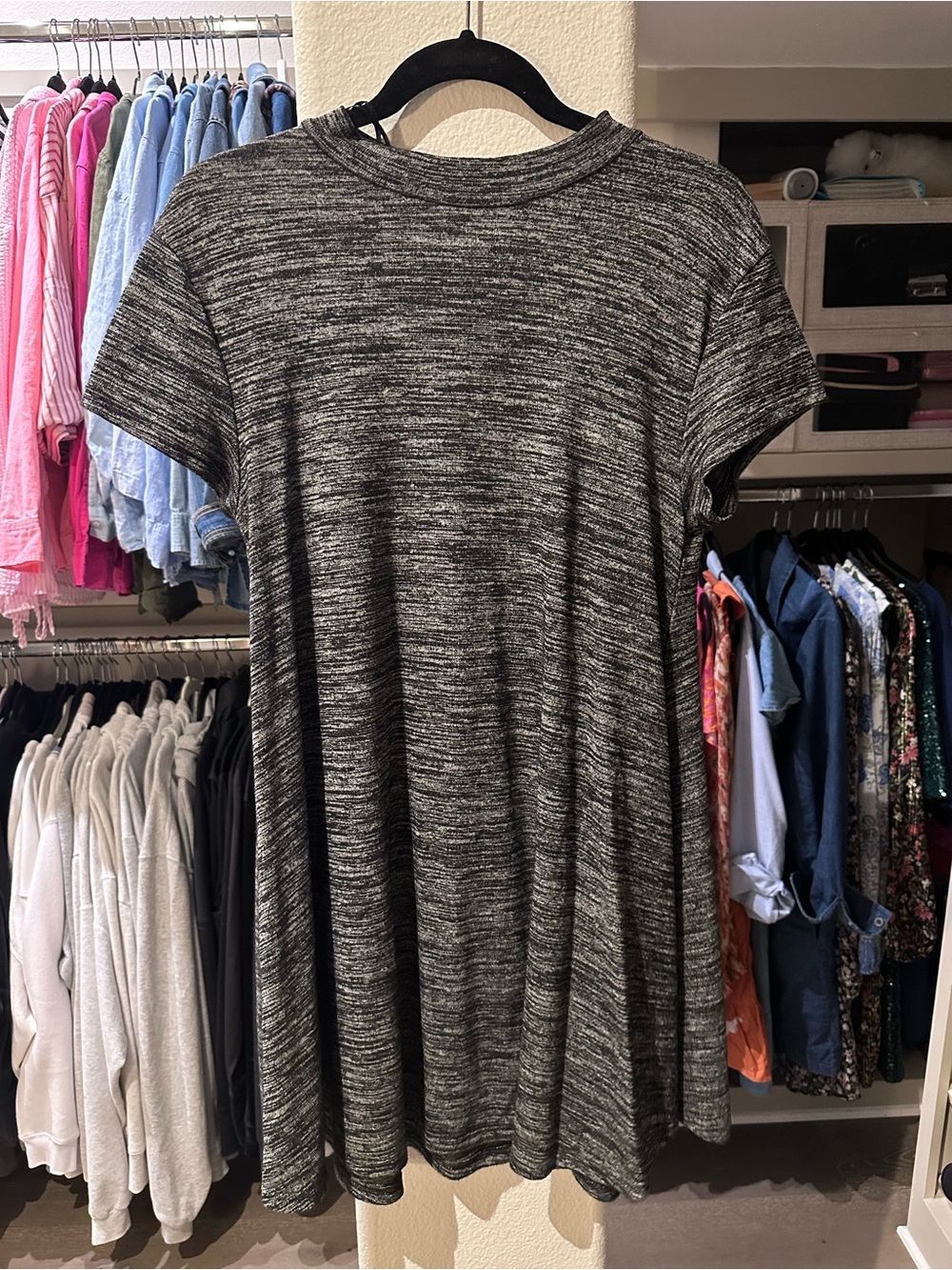 Alya Heathered Black and White Mini Dress